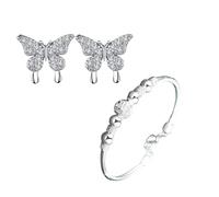 Plusieurs Breloques Couple Breloques Bijoux Plated Three And Three Worlds Bracelet For Women Exquisite Jewelry Bracelet Classique Bracelet Acier Homme En (Gold*1+Silver*1, One Size*1+One Size*1)