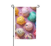 Plusieurs couleurs imprimées crème glacée drapeau de jardin drapeau extérieur décoration de cour pour patio, porche ou pelouse drapeau