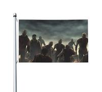 Plusieurs drapeaux zombies de 0,9 x 1,5 m avec œillets pour printemps, été, automne, hiver, extérieur, intérieur, jardin, bannière double face pour décorations de cour