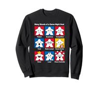 Plusieurs humeurs d'une soirée de Jeu Host Meeple Grid Sweatshirt