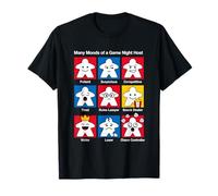 Plusieurs humeurs d'une soirée de Jeu Host Meeple Grid T-Shirt