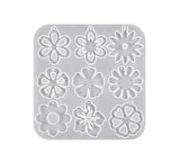 Plusieurs moules en silicone pour bijoux faits à la main avec pétales de feuille de rose, moules élégants en silicone pour accessoires faits à la main