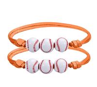 Plusieurs Quartz Bracelet Maman Bijoux Perles Bracelets D'amitié Bracelet Perlé Réglable Softball Cadeaux Pour Filles Garçon Adolescents Sport Fête D'anniversaire Softball Argent Mm (H, One Size)