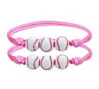 Plusieurs Quartz Bracelet Maman Bijoux Perles Bracelets D'amitié Bracelet Perlé Réglable Softball Cadeaux Pour Filles Garçon Adolescents Sport Fête D'anniversaire Softball Argent Mm (J, One Size)
