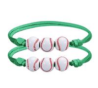 Plusieurs Quartz Bracelet Maman Bijoux Perles Bracelets D'amitié Bracelet Perlé Réglable Softball Cadeaux Pour Filles Garçon Adolescents Sport Fête D'anniversaire Softball Argent Mm (I, One Size)