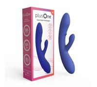 plusOne Luxe Rabbit Vibrator, 10 Modes, 5 Stroking, Blue | Dual Motor Stimulation, Body-Safe Silicone, 100% Waterproof, USB Rechargeable Vibration Massager