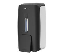 PLUSSEN Distributeur de savon mural adhésif commercial 800 ml sans perçage Distributeur de désinfectant pour les mains pour support de salle de bain liquide et gel, noir PN9088