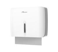 PLUSSEN Distributeur Papier Toilette Mural, Distributeur Serviette Papier,Distributeur essuie Tout, Convient pour Papier Multiplie/Tri-Pliage(6008 Blanc)