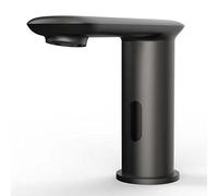 PLUSSEN Robinet de lavabo de salle de bain sans contact avec détecteur de mouvement Robinet automatique à poignée unique avec trou de nettoyage électrique Plaque de canard Bronze avec boîtier de