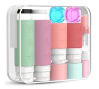 PLUSYES 26 Pièces Flacon Voyage en Silicone, Kit Voyage Avion Contenant Voyage 100 ml/60 ml, TSA Approved Bouteille de Voyage Rechargeable et Leakproof pour Shampoo, Creme, Liquidi e Lotion