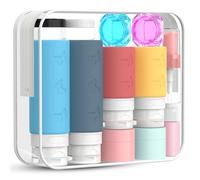 PLUSYES 26 Pièces Flacon Voyage en Silicone, Kit Voyage Avion Contenant Voyage 100 ml/60 ml, TSA Approved Bouteille de Voyage Rechargeable et Leakproof pour Shampoo, Creme, Liquidi e Lotion