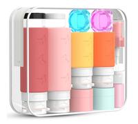 PLUSYES 26 Pièces Flacon Voyage en Silicone, Kit Voyage Avion Contenant Voyage 100 ml/60 ml, TSA Approved Bouteille de Voyage Rechargeable et Leakproof pour Shampoo, Creme, Liquidi e Lotion