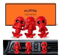 PLUSYES Désodorisant de Voiture en Forme de Tête de Mort, Décoration Intérieure Gothique, Halloween, Décoration Cool, Horreur, Squelette, Accessoires Effrayants, Cadeaux Amusants pour Homme et Femme