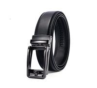 PlusZis Ceinture habillée à cliquet en cuir pour hommes de 28 "à 70" grande et grande avec boucle automatique