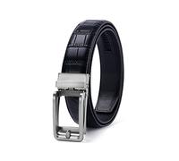PlusZis Ceinture habillée à cliquet en cuir pour hommes de 28 "à 74" grande et grande avec boucle automatique