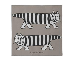 Pluto Design Serviettes Lisa Larsson Mikey lot de 24 Gris