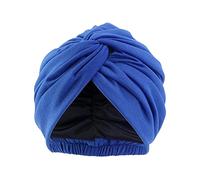 Pluto & Fox Bonnet en Tissu Turban pour tête avec élastique derrière Les Femmes pour Dormir Cancer chimiothérapie Chimio oncologie Nuit Perte de Cheveux Cheveux(Bleu Royal)
