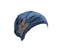 Pluto & Fox Casquettes Bonnets De Tissu Beanie avec Ornement Turban pour La Tête De Femme pour Mariage Fête Cancer Chimio Chimiothérapie Oncologique Nuit Perte De Cheveux (Gris, 1)