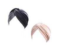 Pluto & Fox Casquettes Bonnets De Tissu Beanie De Couleur Unie Turban pour La Tête De Femme pour Mariage Fête Cancer Chimio Chimiothérapie Oncologique Nuit Perte De Cheveux (C, 2)