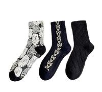 Pluto & Fox Chaussettes Pour Femmes Avec Dentelle Pour Le Printemps, L'automne Et l'Hiver Lot De 3 Paires (35-40, Noir)