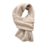 Pluto & Fox Écharpe en laine unisexe pour femme et homme, couleur attrayante, design basique polyvalent pour l'hiver, beige, 155*20cm