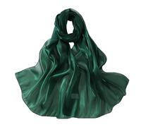 Pluto & Fox Écharpe Tendance En Soie Organza Foulard Pour Femmes Étoles Grand Châle Couleur Vive Unie (Vert, 70 * 200cm)