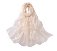 Pluto & Fox Écharpe Tendance En Soie Organza Foulard Pour Femmes Étoles Grand Châle Couleur Vive Unie (Beige, 70 * 200cm)
