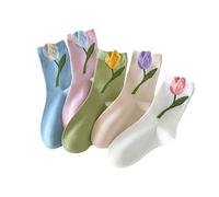 Pluto & Fox Lot de 5 paires de chaussettes pour femme Motif floral Toutes saisons, Floral, Taille Unique