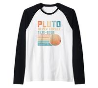 Pluto Never Forget Funny Astronomy Space Science Nerd Manche Raglan