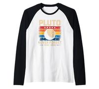 Pluto Never Forget - Space Nostalgie Astronomy Humour Manche Raglan