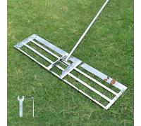 Plutohiker Râteau de nivellement de pelouse, 2,15 m, 100 x 25 cm, Outil de nivellement Robuste pour économie d'efforts, poignée en Acier Inoxydable pour Cour, Jardin, Terrain de Golf, Surface de