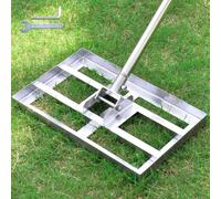 Plutohiker Râteau de nivellement de pelouse, 1,8 m, 40,6 x 25,4 cm, outil de nivellement d'effort, poignée en acier inoxydable pour cour, jardin, terrain de golf, surface de pelouse facile