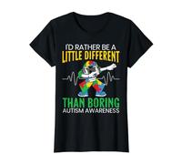 Plutôt être Un Peu différent Que la Sensibilisation à l'Autisme ennuyeuse T-Shirt Graphique avec Valeur, Femme, Noir, L