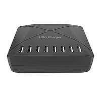 Pluuttiem 1 x chargeur hub 8 ports chargeur de bureau dock chargeur prise européenne noir