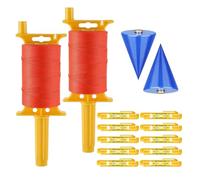 Pluuttiem Lignes de Maçonnerie en Nylon à 2 Packs avec Poignées, Ligne de Bob de Plomb Tordu pour de Jardinage et de Construction