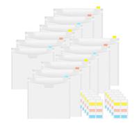 Pluuttiem Lot de 12 pochettes de rangement pour scrapbooking - Pochettes de rangement pour papier de 12 x 12 cm - Avec 60 étiquettes autocollantes