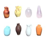 Pluuttiem Mignon Vase en Céramique (Lot de 8) pour la Cuisine, Le Casier, Le Bureau ou la Décoration du Réfrigérateur.