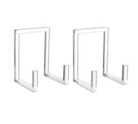 Pluuttiem Support D'Assiette pour Affichage, Support Carré en Acrylique Transparent, Support de Table pour Cadre Photo, Chevalet pour Livre, Lot de 2