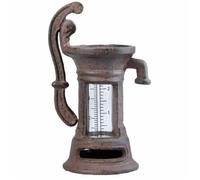 Pluviomètre à Poser Forme Fontaine à Eau en Fonte Marron 7x10x18cm 18