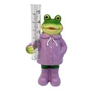 Pluviomètre de Jardin Paysage Ferme Extérieur Facile à Lire Statue Animale en Résine Grenouille