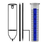 Pluviomètre de pluie avec support de piquet | Outil de mesure de l'eau de pluie avec hauteur réglable pour terrasse, jardin, patio, ferme