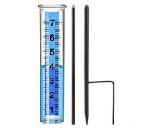 Pluviomètre d'extérieur avec cadre en métal, design réglable à 3 sections, pour jardin, cour, grand chiffre, compteur météo facile à lire, piquet robuste en forme de H, pour tous les sols