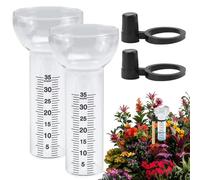 Pluviomètre en Verre - 2 Tubes de Rechange en Verre Transparent avec Support | Tube de Rechange pour Pluviomètre Extérieur,Pour Cour Pelouse Patio Porche Arrière-cour Maison Terrain Aménagement Paysag