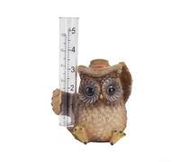 Pluviomètre hibou pour jardin, station météo en résine de 12,7 cm avec échelle de mesure précise, décoration de pelouse extérieure stable