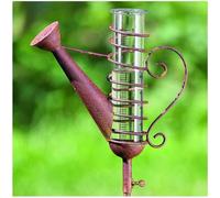 Pluviomètre - L'HERITIER DU TEMPS - Motif Arrosoir - Métal Patiné - Tube en Verre - 6,5x26x123cm