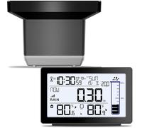 Pluviomètre numérique sans fil pour l'extérieur, auto-vidage pour l'extérieur, jauge de pluie électronique pour cour, jauge de pluie anti-gel avec thermomètre, compteur de pluie à distance pour jardin