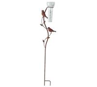 Pluviomètre oiseaux fer 18x6x100cm