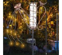 Pluviomètre pour jardin résistant au gel, pluviomètre pour l'extérieur, pluviomètre avec piquet de terre, pluviomètre en verre avec piquet, énergie solaire, pelouse, terrasse
