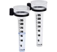 Pluviomètre set de 2 pièces en plastique - env. 25 cm - transparent avec support et échelle