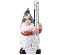 Pluviomètre, Statue de GNOME en résine avec Tube de Mesure de Pluie en Plastique